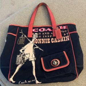 Coach 2008 Limited Edition Bonnie Cashin Navy Canvas Tote